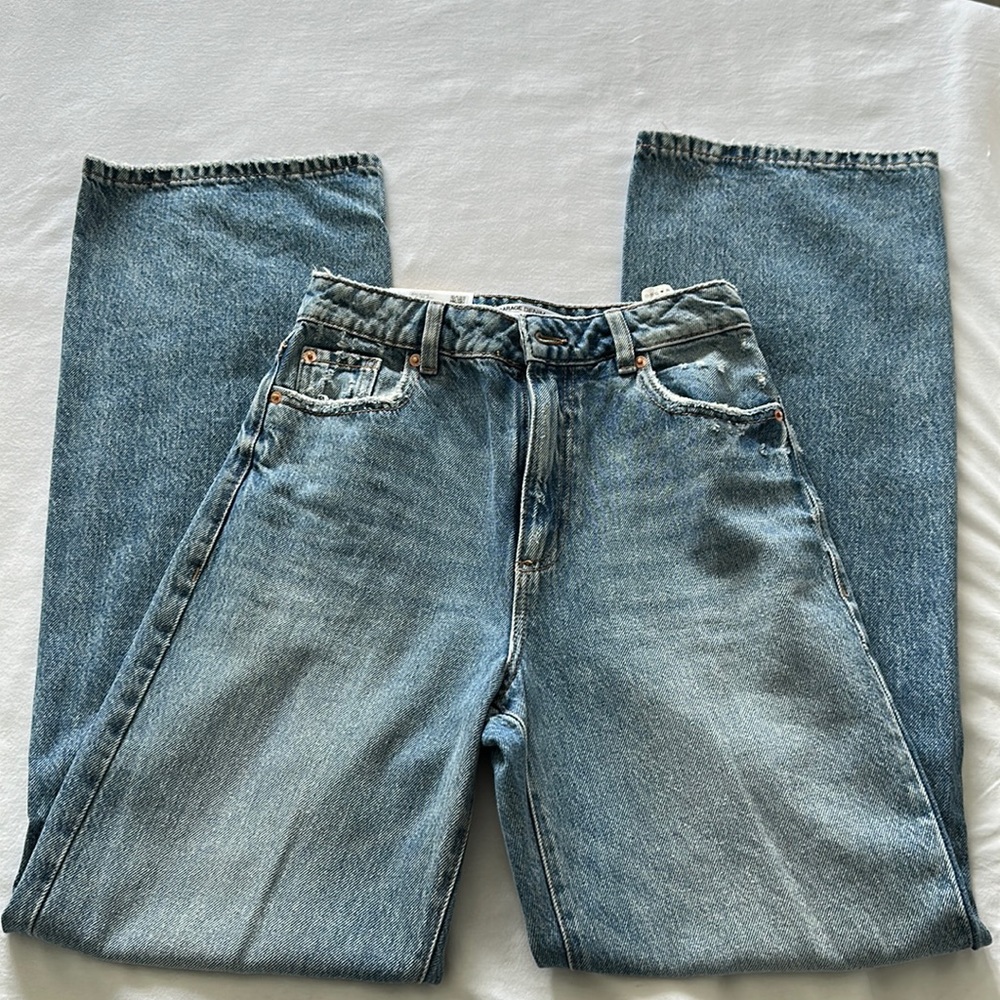 NWT! Garage Women’s Jambe Large/Wide Leg Distressed Jeans (Size: 1, 25)